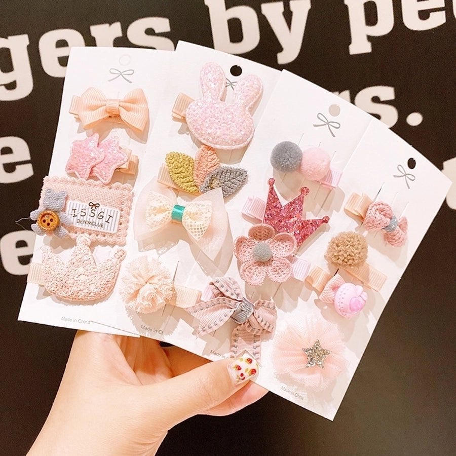 children's hairpin safety small clip hair accessories baby cloth hair clips girl little girl hairpin  cute headdress