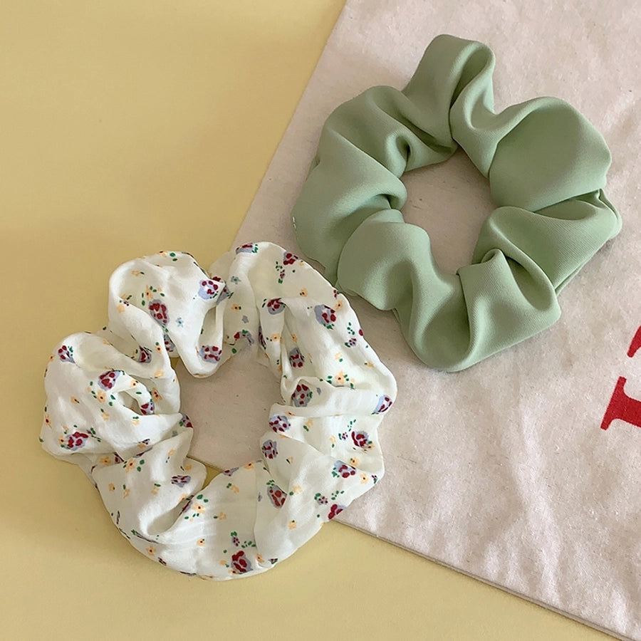 Women's Sweet Simple Style Ditsy Floral Solid Color Cloth Hair Tie