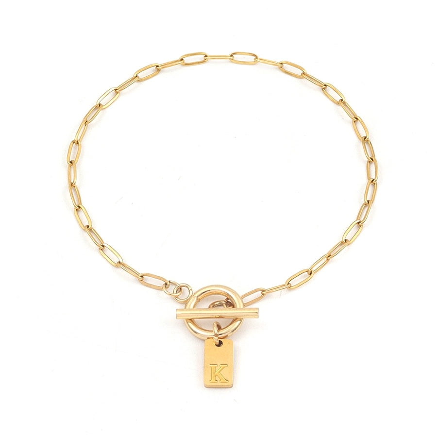 Elegant Simple Style Classic Style Letter Rectangle 201 Stainless Steel 304 Stainless Steel Bracelets In Bulk