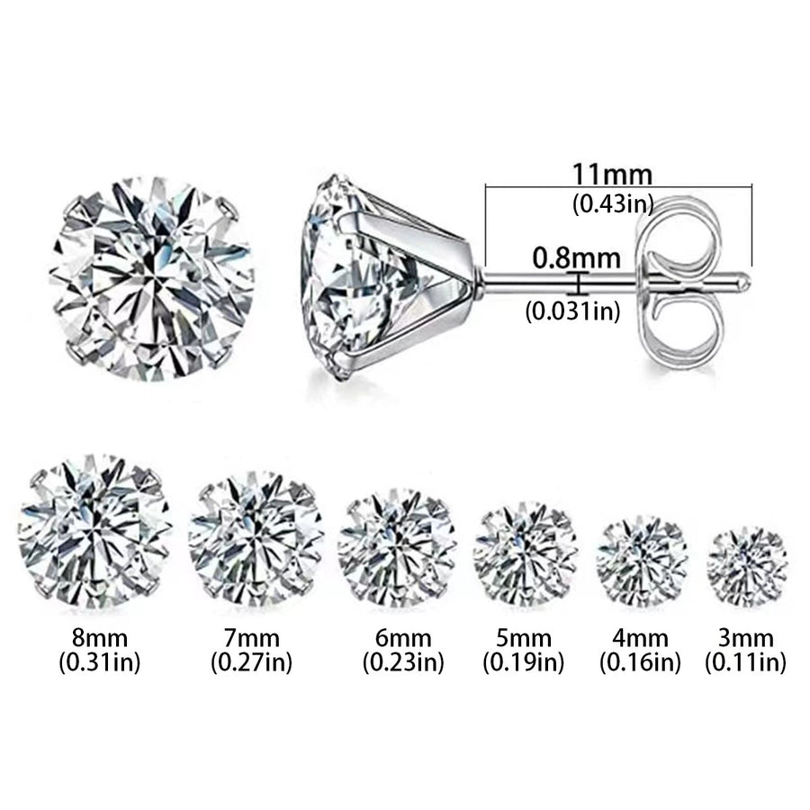 1 Pair Simple Style Round 304 Stainless Steel Ear Studs