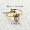 Jewelry Casual Sweet Simple Style Geometric Leaves Flower 304 Stainless Steel Zircon 14K Gold Plated Inlay Open Rings
