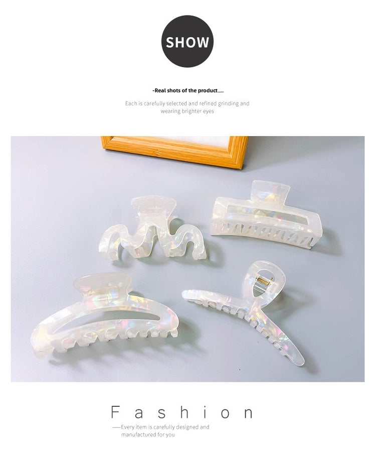 Mermaid Ji acetate hairpin female  back head bath pan head grip elegant temperament shark clip headdress