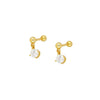 1 Pair Casual Cute Geometric Copper Zircon 24K Gold Plated Drop Earrings