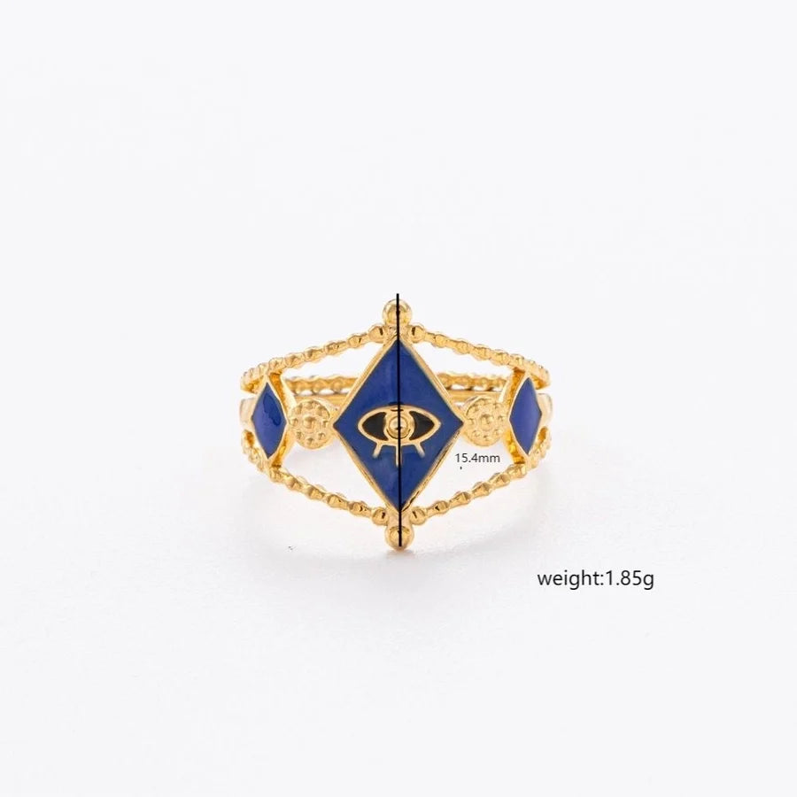 Jewelry Elegant Devil's Eye Star Heart Shape 304 Stainless Steel Open Rings