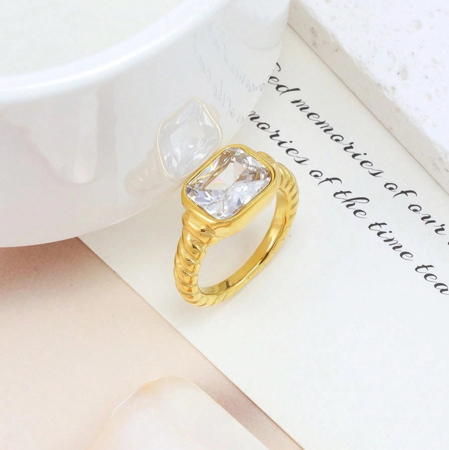 Jewelry Elegant Simple Style Classic Style Geometric Titanium Steel Rings