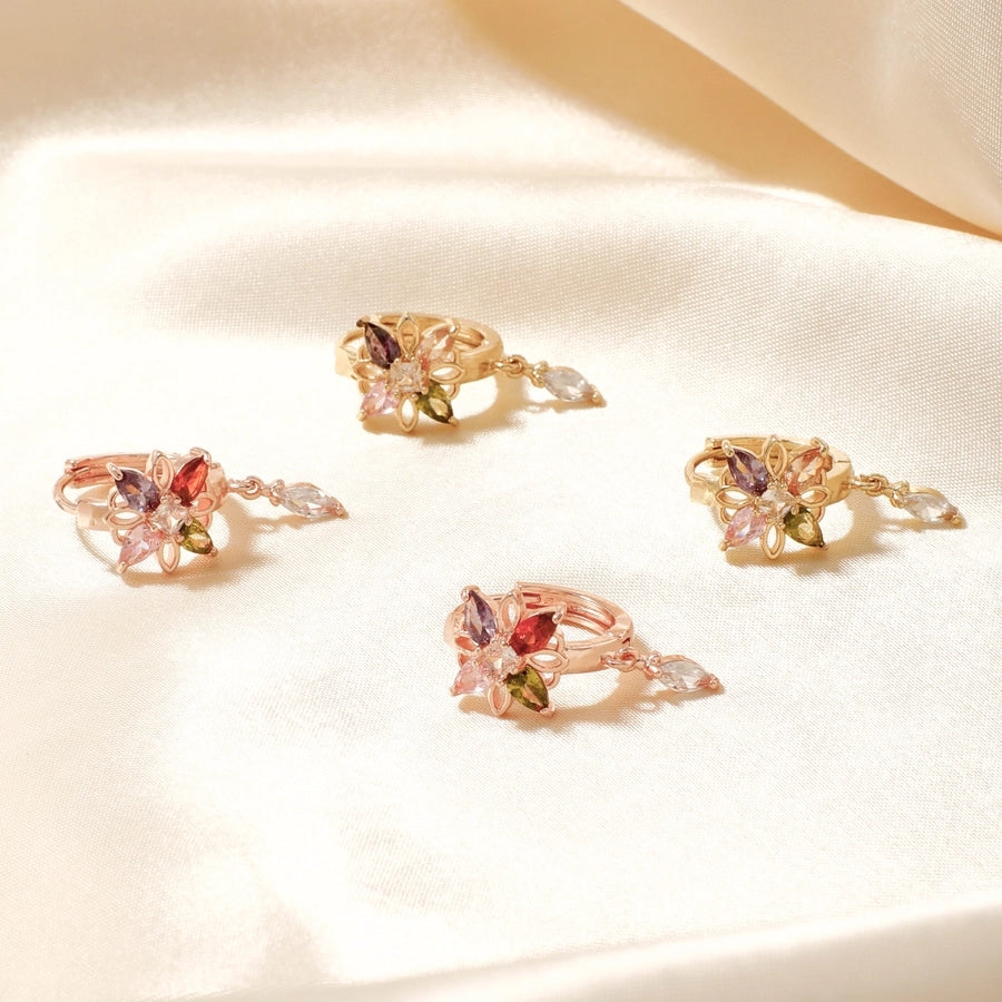 1 Pair Elegant Glam Shiny Cat Inlay Copper Zircon K Gold Plated Rhodium Plated Earrings