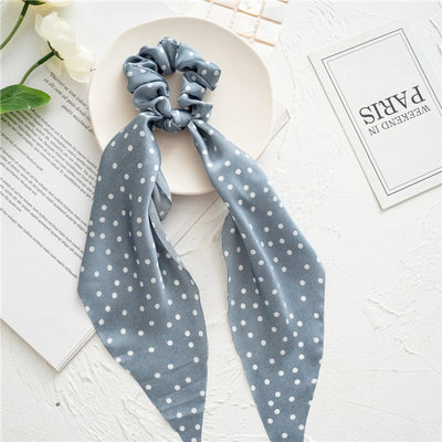 vacation polka dots solid color flower cloth floral hair tie