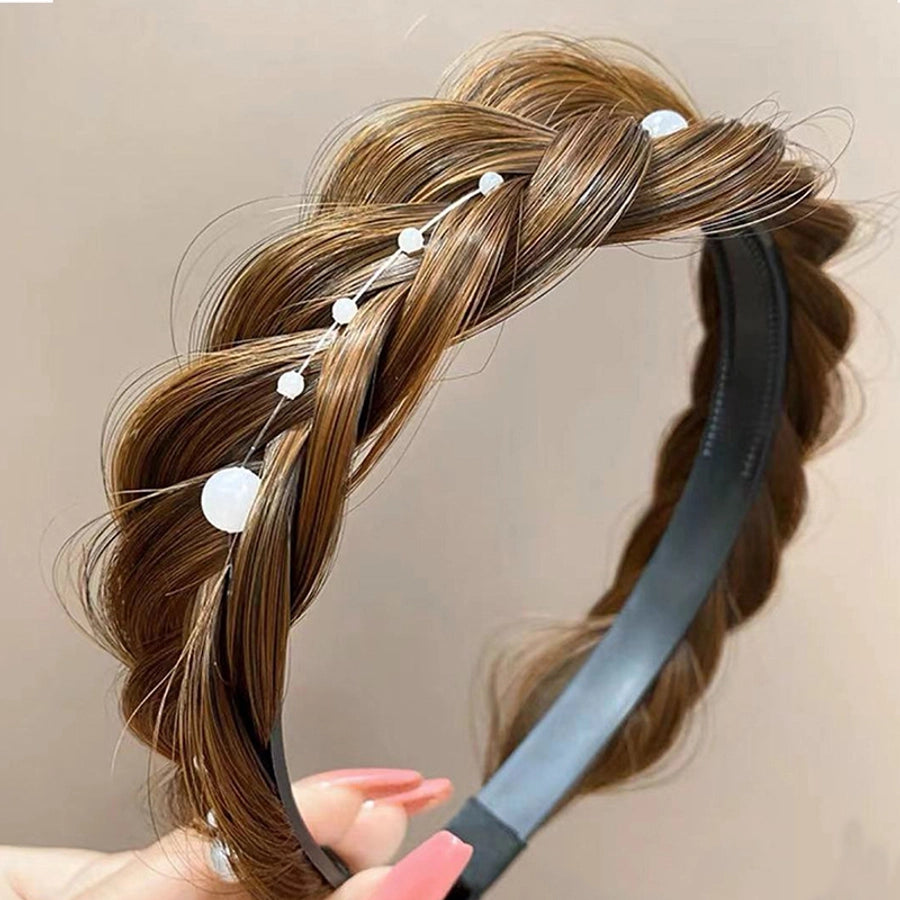 women's elegant solid color wig plastic hair band