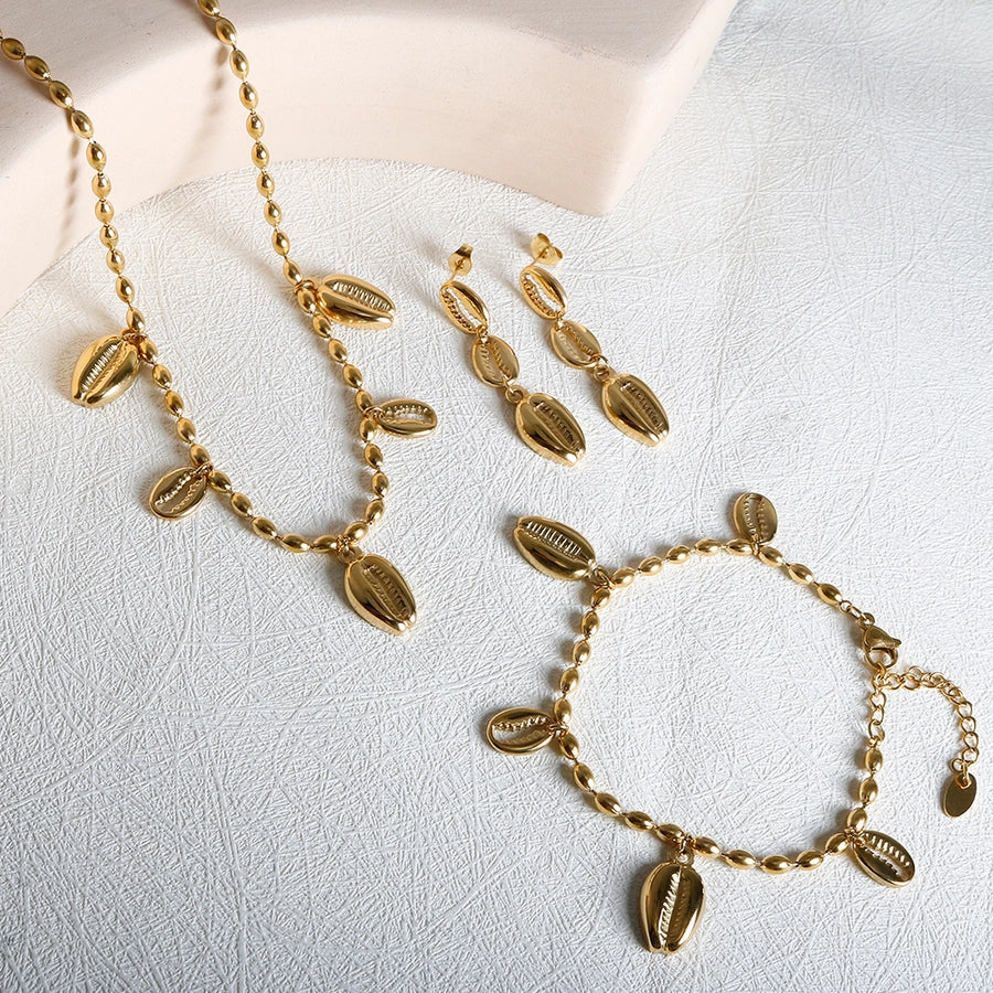 Jewelry IG Style Marine Style Commute Conch 304 Stainless Steel Bracelets Earrings Necklace