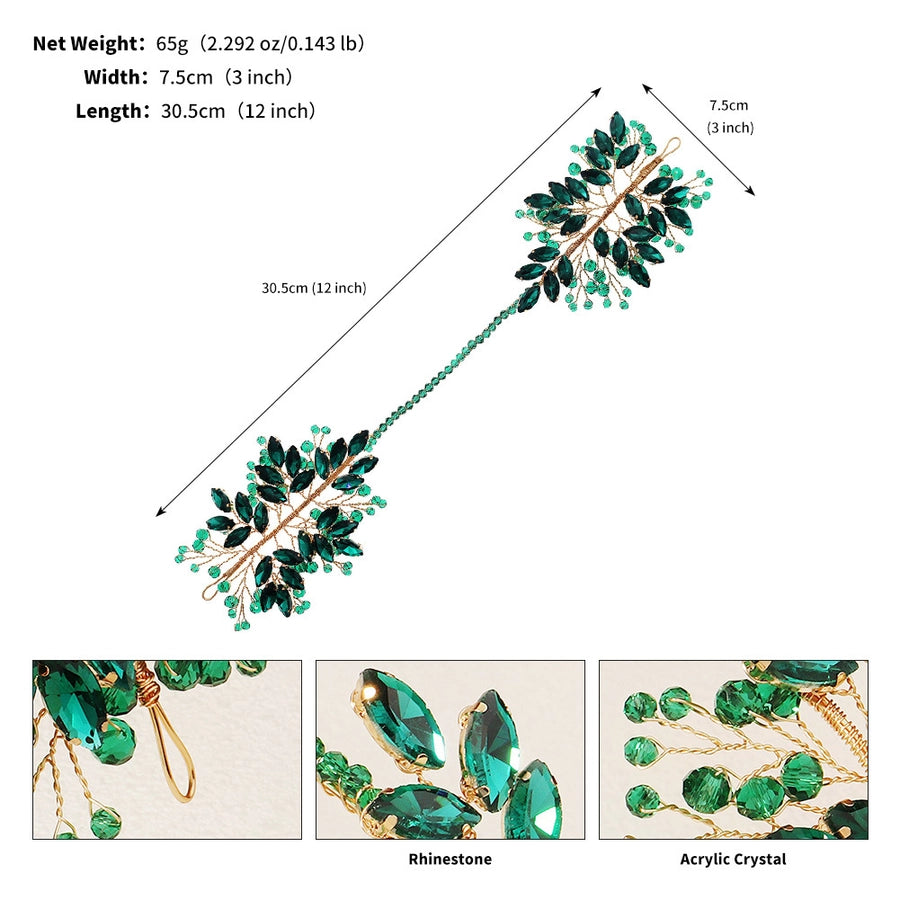 Women's Elegant Shiny Leaf Alloy Inlay Rhinestones Hair Band