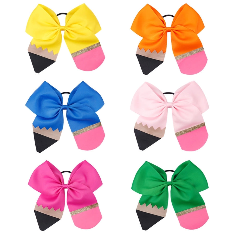 girl's cute simple style pencil rib ribbon bowknot hair tie
