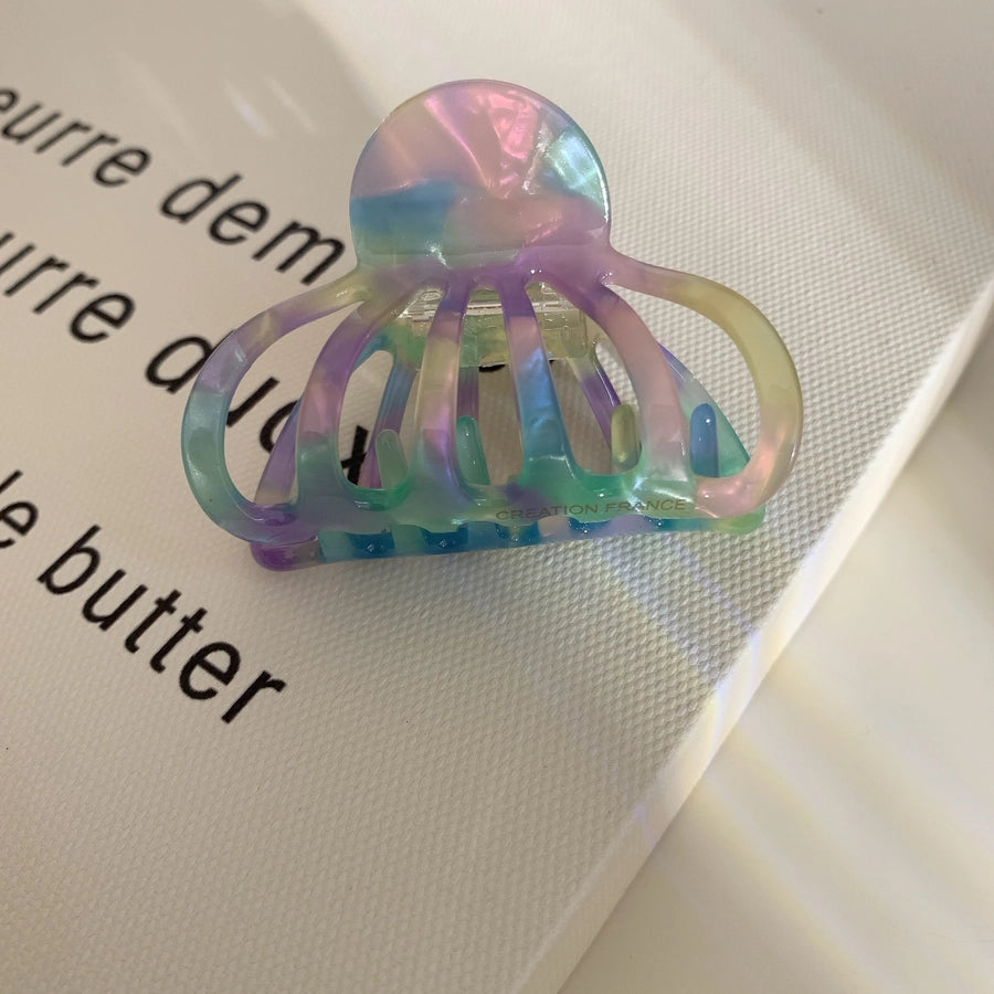 Women's Casual Simple Style Marble Shell Acetic acid sheets Hollow Out Hair Claws