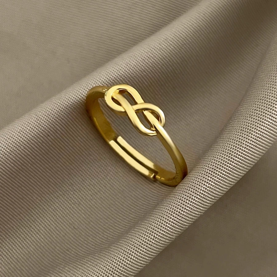 Copper 18K Gold Plated Criss Cross Infinity Open Rings