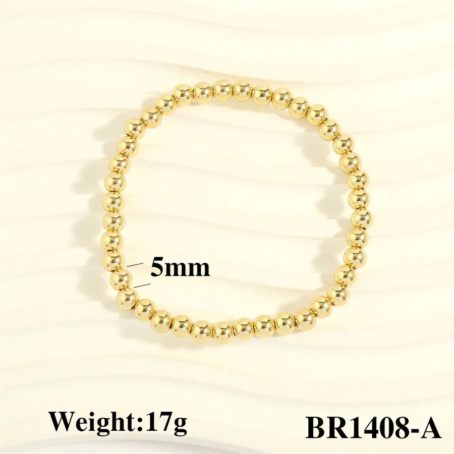 hip-hop simple style round copper 18k gold plated bracelets in bulk