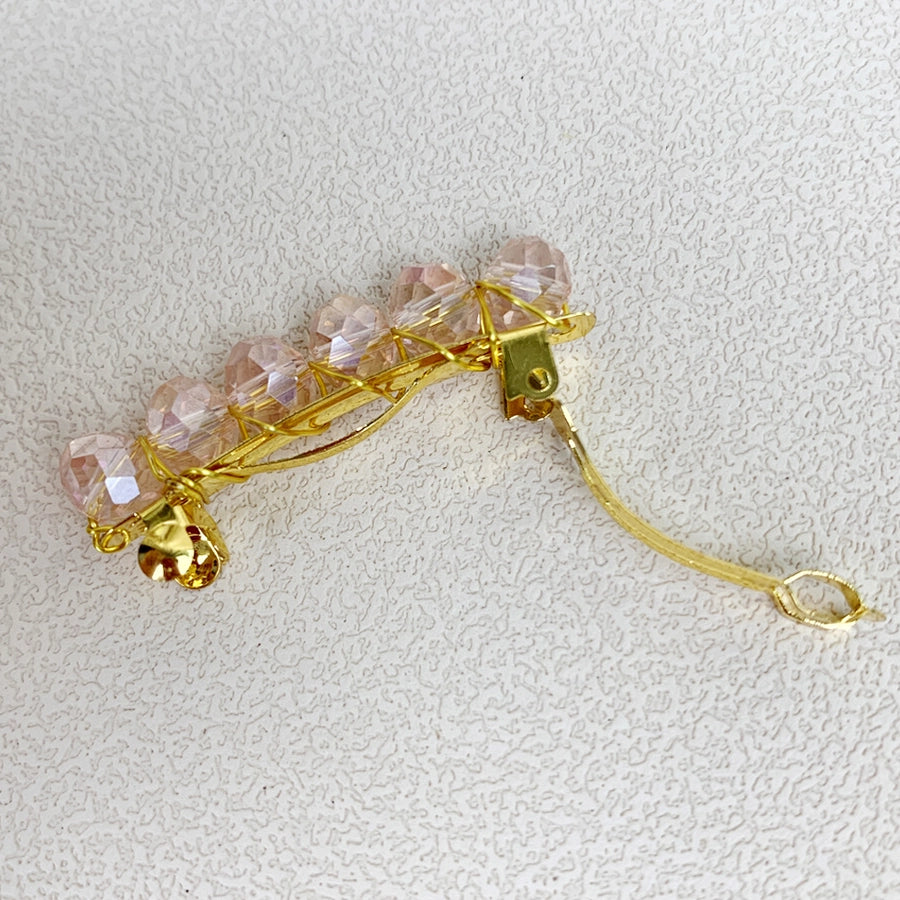 simple style irregular alloy crystal patchwork hair clip