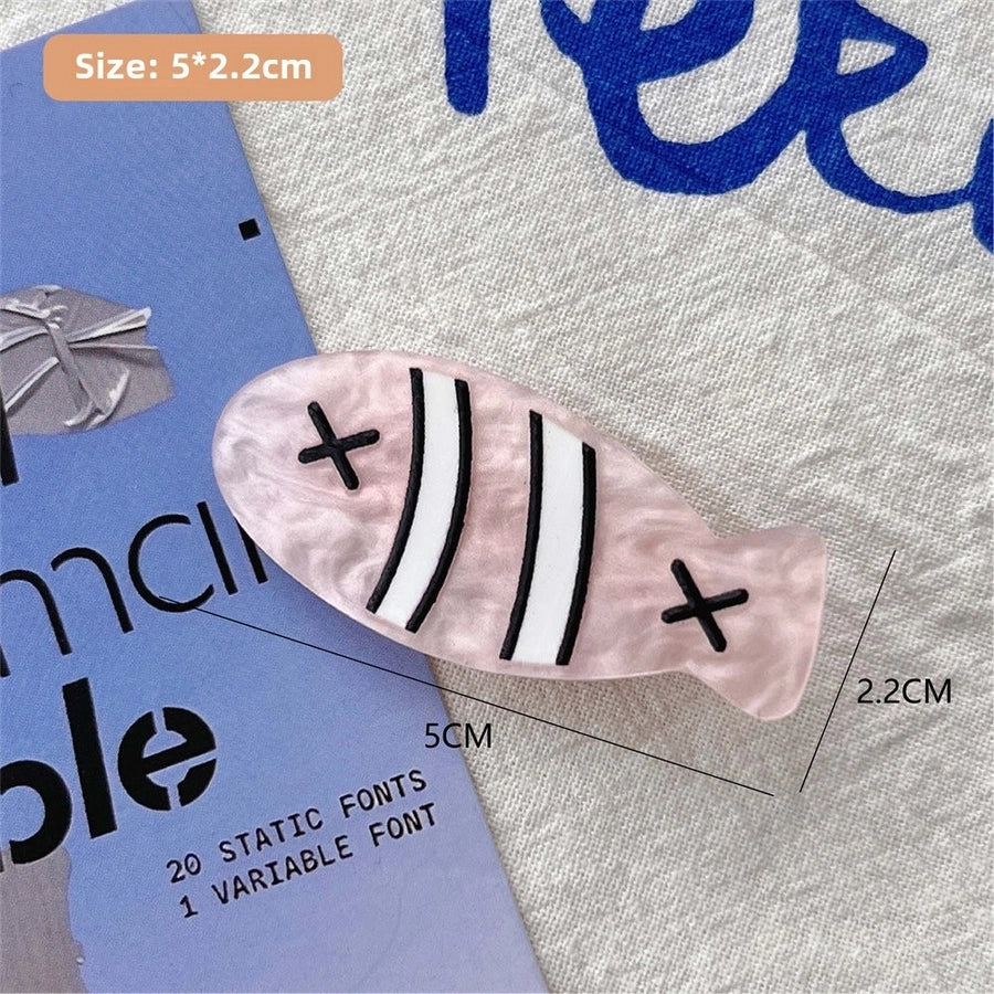 Candy Color Snapper Burned Hair Clip  Sweet Girl's Heart Cute Fish Bangs Clip Student  Hairpin Hair Accessories