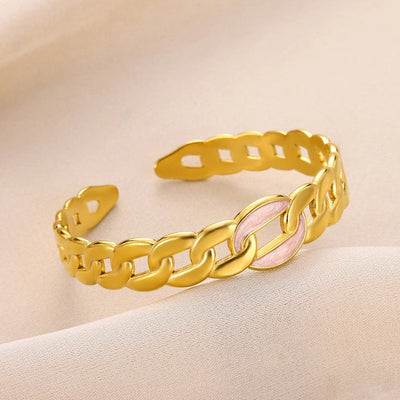 Elegant Simple Style Streetwear Geometric 304 Stainless Steel Bangle In Bulk