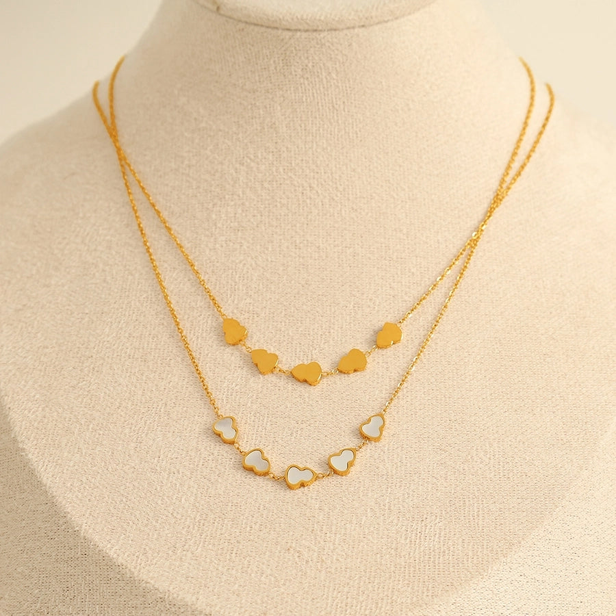 Jewelry IG Style Elegant French Style Gourd 304 Stainless Steel Shell 18K Gold Plated Polishing Pendant Necklace