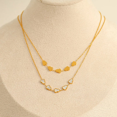 Jewelry IG Style Elegant French Style Gourd 304 Stainless Steel Shell 18K Gold Plated Polishing Pendant Necklace