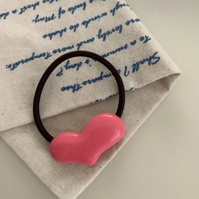 Women's Cute Simple Style Heart Shape Resin Hair Tie