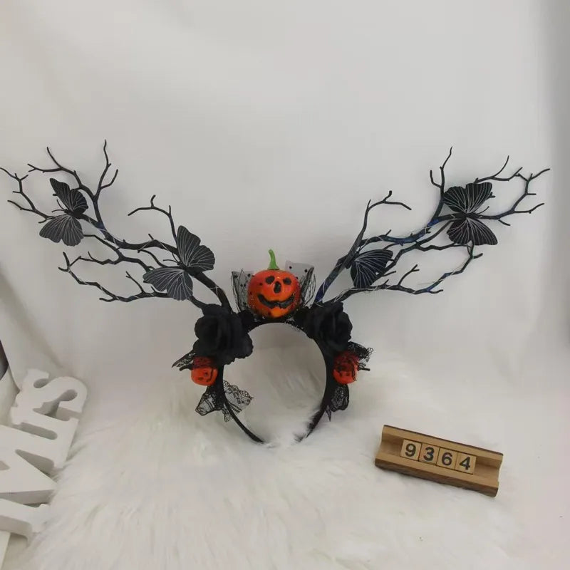 Halloween IG Style Women's Pumpkin Tree Bat Plastic Hair Band