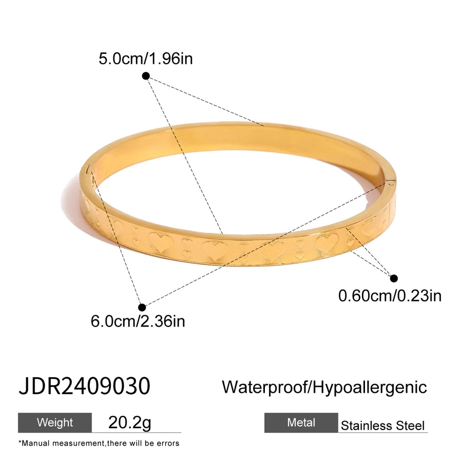 Simple Style Heart Shape 304 Stainless Steel Bangle In Bulk
