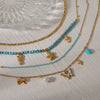 Jewelry Bohemian Marine Style Simple Style Starfish Hippocampus Butterfly 304 Stainless Steel Acrylic 18K Gold Plated Inlay Double Layer Necklaces