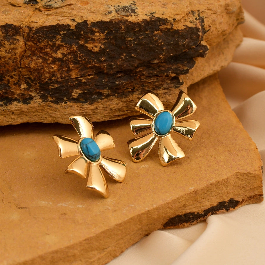 1 Pair Retro Simple Style Classic Style Flower 304 Stainless Steel Ear Studs