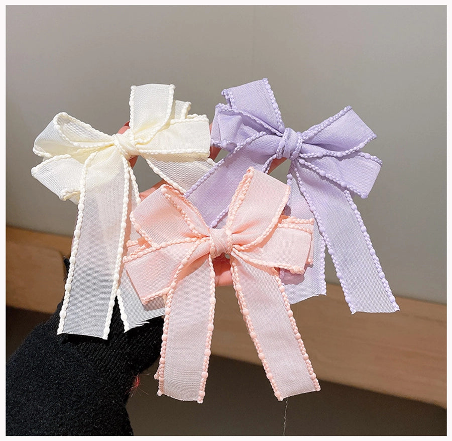kid's elegant cute bow knot cloth ribbon hair clip
