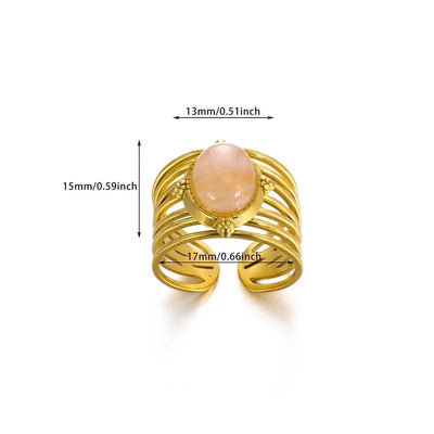 Jewelry Casual Vintage Style Streetwear Cross 304 Stainless Steel 18K Gold Plated Open Rings