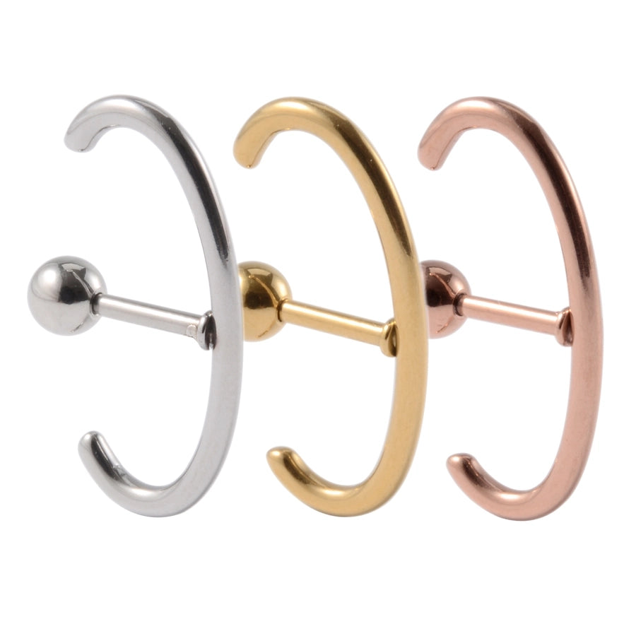 1 Piece Lip Rings Casual Elegant Vacation C Shape Arc 304 Stainless Steel 18K Gold Plated Ear Cartilage Rings & Studs