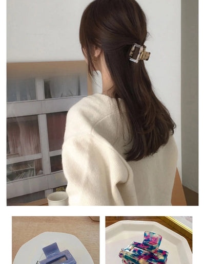 Korean-style Simple Leopard Print Small and Medium-sized Acetic Acid Clip Headwear Shark Clip for Women