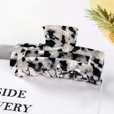 simple style color block acetic acid sheets carving hair claws 1 piece