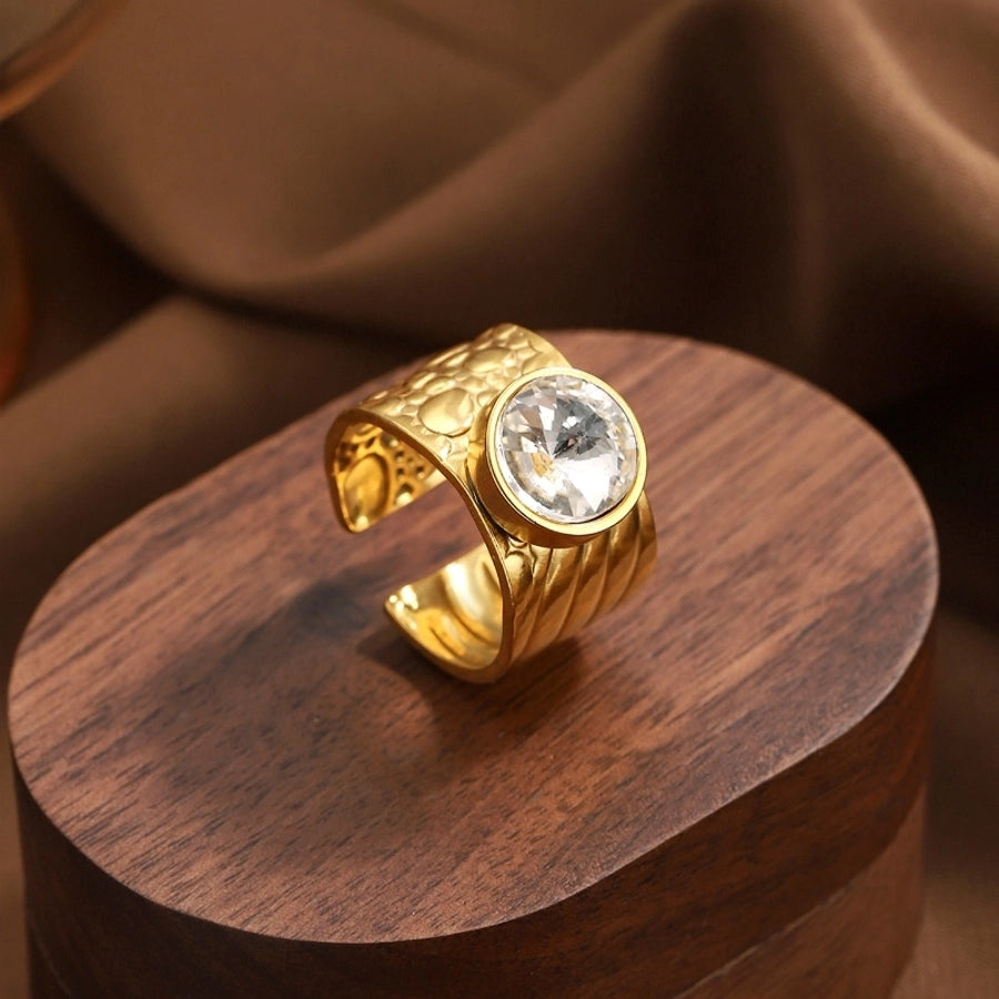 Jewelry Vintage Style Simple Style Geometric 304 Stainless Steel Wide Band Rings Open Rings