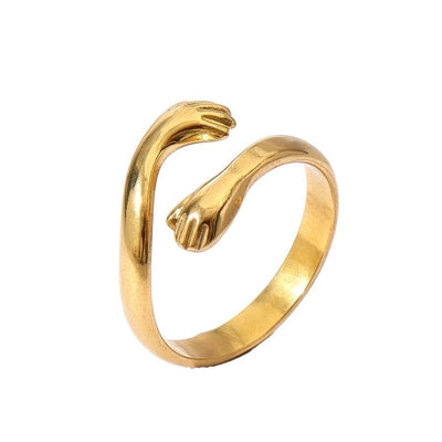 Jewelry Retro Floral 304 Stainless Steel Plating Open Rings