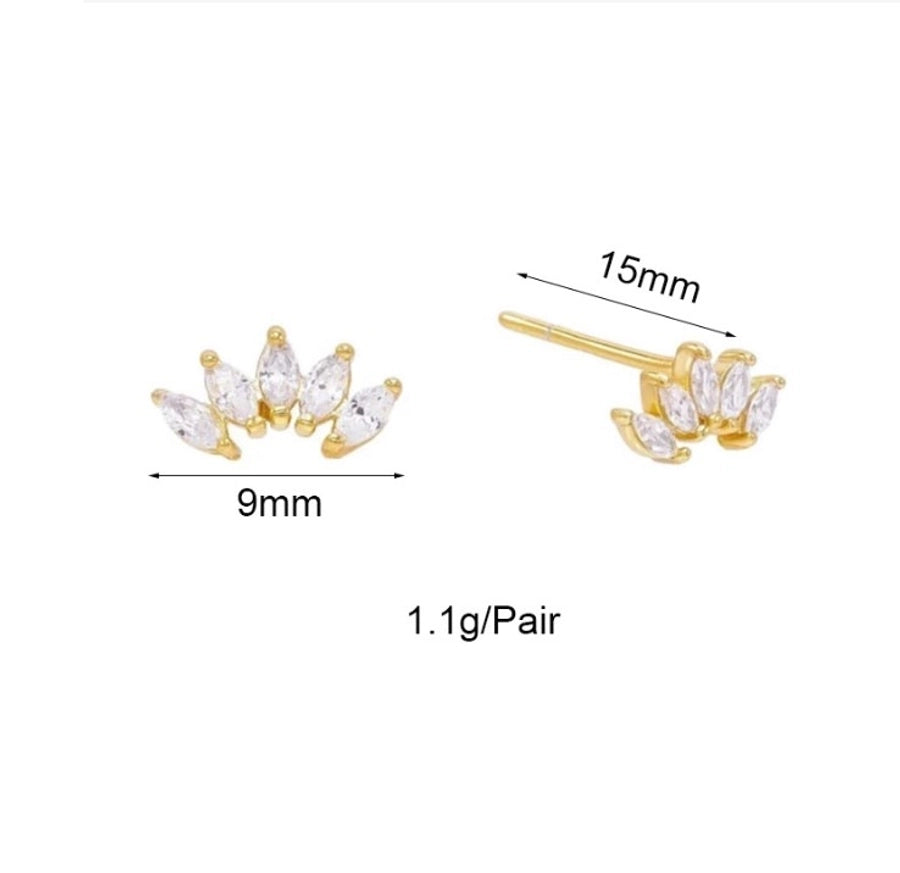 1 Pair IG Style Simple Style Geometric Inlay Copper Zircon Gold Plated Earrings