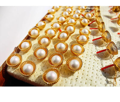 1 Pair Elegant Vintage Style Luxurious Geometric Brass 24K Gold Plated Ear Studs