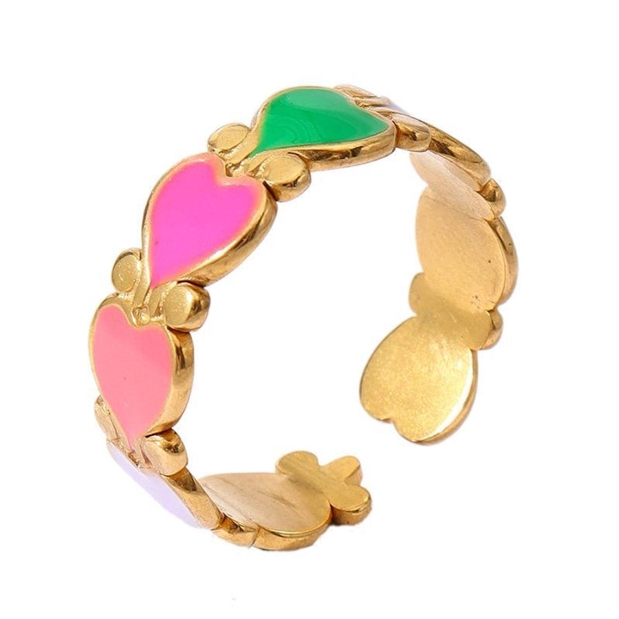 Jewelry IG Style Star Leaves Heart Shape 304 Stainless Steel Open Rings