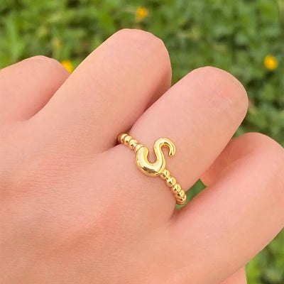 Copper Letter Open Rings