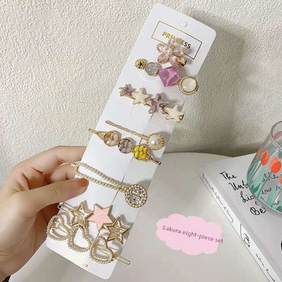 TikTok Pearl hairpin set Korean version of ten-piece set factory direct Japanese and Korean  Net Red Pearl hairpin set