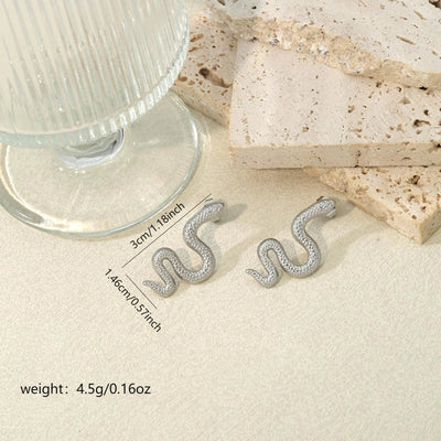 1 Pair Hip-Hop Exaggerated Sexy Snake 304 Stainless Steel K Gold Plated Ear Studs