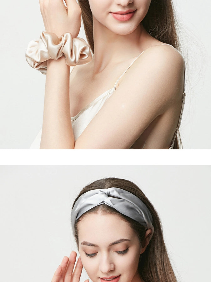 Strictly Selected 19 Mm Silk Hair Band Hair Ring Head Flower 100%  Silk Large Intestine Hair Ring Bright Color Hair Accessories Light Luxury Gift