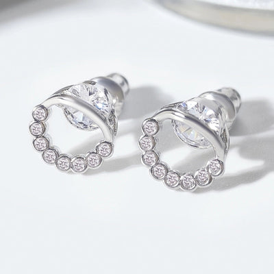 1 Pair Retro Geometric Plating Inlay Copper Zircon Zircon Ear Studs