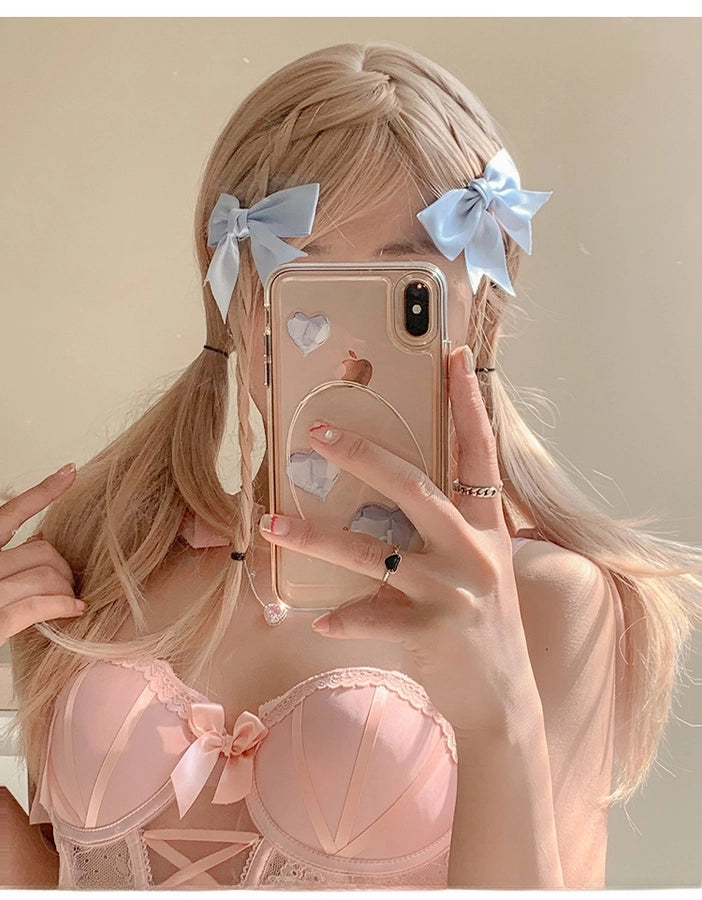 Pink Bow Hairpin Women's Hair Accessories New Internet Celebrant Sweet Bangs Hairpin Cute Headwear Jewelry