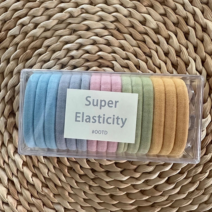 Women's Fairy Style Preppy Style Sweet Solid Color Cloth Printing and Dyeing Hair Tie