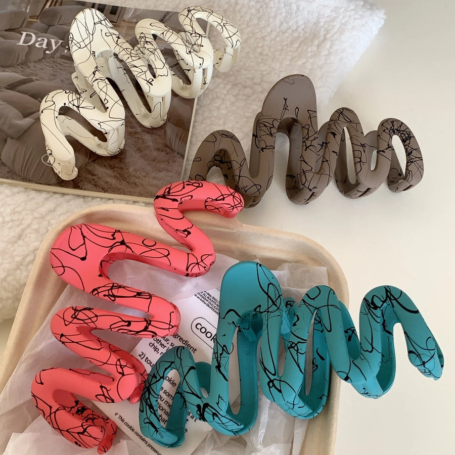 simple style artistic lines plastic hair claws