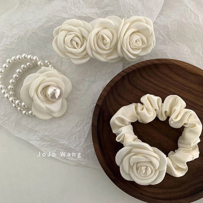 sweet flower cloth epoxy hair clip hair tie 1 piece