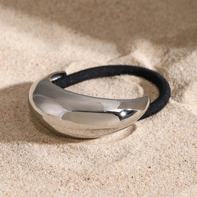 Women's IG Style Solid Color 304 Stainless Steel rubber band Hair Tie