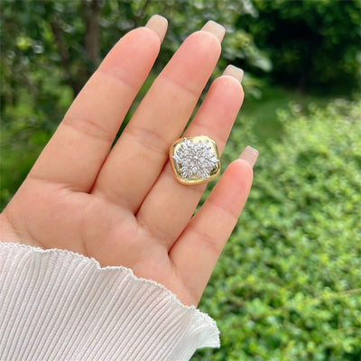 Multi-Style Copper Plating 18K Gold Heart-Shaped Multi-Shape Gold Diamond Full Zircon Adjustable Ring Fashion Classic Simple Suitable for Daily Wear Suitable for Gifts  New Products