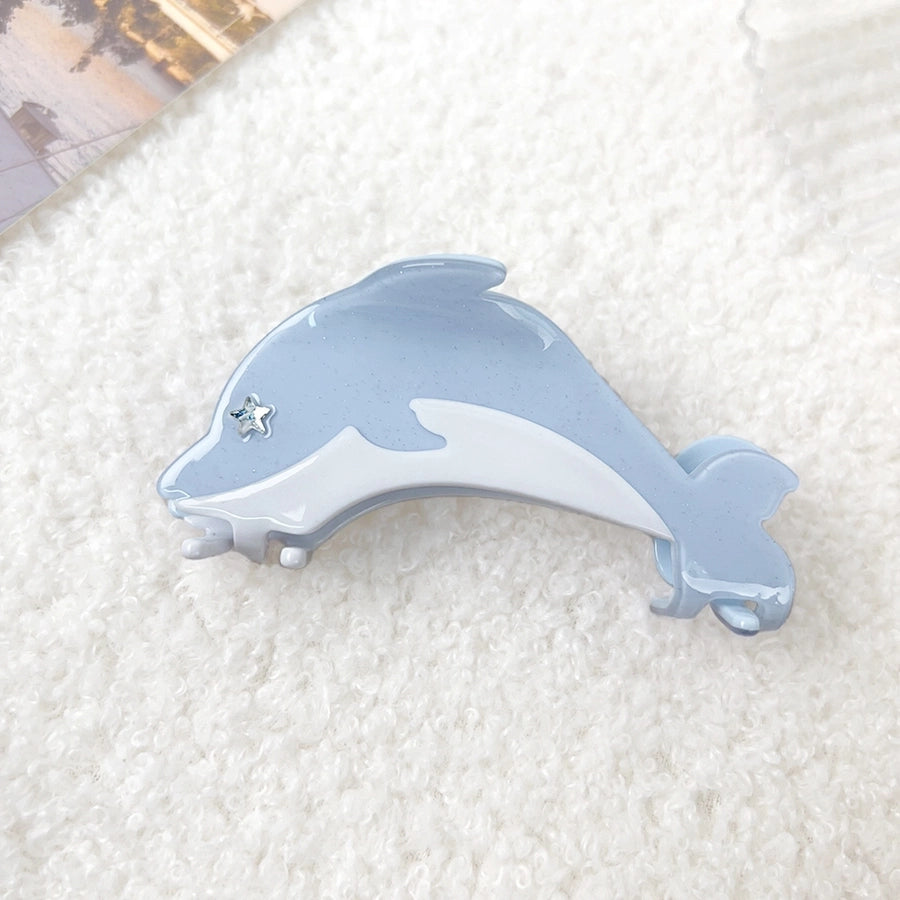 Women's Sweet Dolphin Acetic acid sheets Inlay Rhinestones Hair Claws